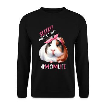 Sleep? What is that? Guinea pig mother mom - Unisex Sweatshirt - black - Front - Alina (178cm) & Michal (187cm)
