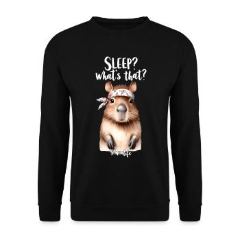 Sleep? What is that? Capybara Mom Mom Gift - Unisex Sweatshirt - black - Front - Alina (178cm) & Michal (187cm)