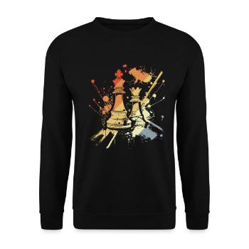Reine et Roi d’échecs vintage - Sweat-shirt Unisexe - noir - Devant - Alina (178cm) & Michal (187cm)
