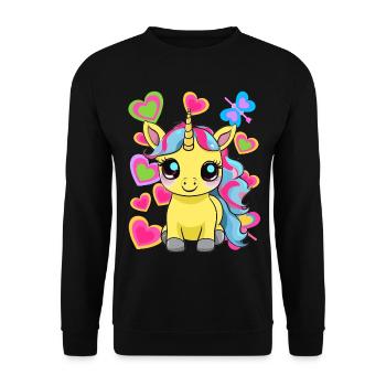 Unicorn Unicorns Horse Horses Children Child - Unisex Sweatshirt - black - Front - Alina (178cm) & Michal (187cm)