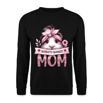 Guinea Pig Worlds Okayest Mom Mom Gift - Unisex Sweatshirt - black - Front - Alina (178cm) & Michal (187cm)