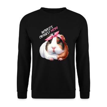 Worlds Okayest Mom Guinea Pig Mom Mom - Unisex Sweatshirt - black - Front - Alina (178cm) & Michal (187cm)