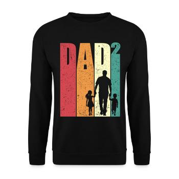 Dad High 2 Dad Daughter Son Retro Gift - Unisex Sweatshirt - black - Front - Alina (178cm) & Michal (187cm)
