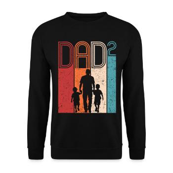 Dad Hoch 2 Vater Zwei Söhne Vatertag Geschenk - Unisex Pullover - Schwarz - Vorne - Alina (178cm) & Michal (187cm)