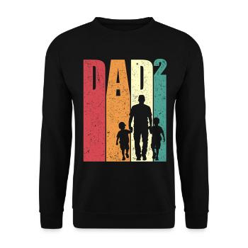 Dad High 2 Father Daughter Two Sons Dad Gift - Unisex Sweatshirt - black - Front - Alina (178cm) & Michal (187cm)