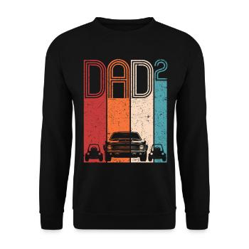 Dad High 2 Dad Two Kids Dad Car Gift - Unisex Sweatshirt - black - Front - Alina (178cm) & Michal (187cm)