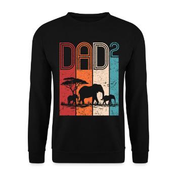 Elephant Family Dad High 2 Gift for Dads - Unisex Sweatshirt - black - Front - Alina (178cm) & Michal (187cm)