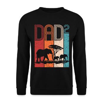 Father With Two Kids Elephant Gift Father's Day - Unisex Sweatshirt - black - Front - Alina (178cm) & Michal (187cm)