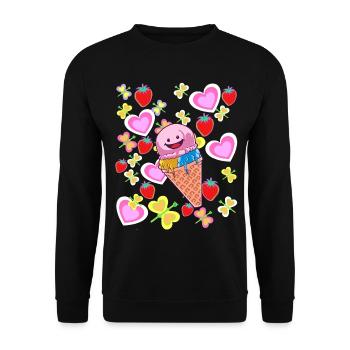 Summer Retro Cream Kids Child Cream - Unisex Sweatshirt - black - Front - Alina (178cm) & Michal (187cm)