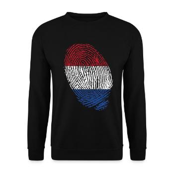 Empreintes digitales du drapeau néerlandais - Sweat-shirt Unisexe - noir - Devant - Alina (178cm) & Michal (187cm)
