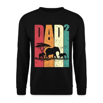 Dad high two elephant father with two children - Unisex Sweatshirt - black - Front - Alina (178cm) & Michal (187cm)