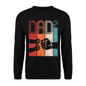 Dad High 2 Fist Bump Two Kids Father's Day Dad - Unisex Sweatshirt - black - Front - Alina (178cm) & Michal (187cm)