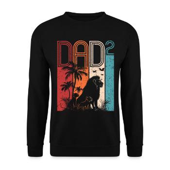 Leo Family Dad High 2 Gift Dad's Father's Day - Unisex Sweatshirt - black - Front - Alina (178cm) & Michal (187cm)