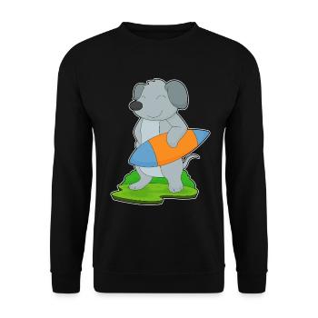 Dog Surfing Surfboard Summer - Unisex Sweatshirt - black - Front - Alina (178cm) & Michal (187cm)