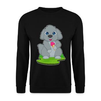Dog Waffle Cream - Unisex Sweatshirt - black - Front - Alina (178cm) & Michal (187cm)