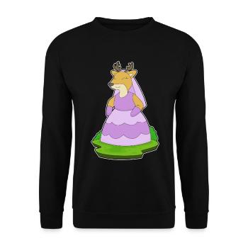 Cerf Voile de mariée Mariage - Sweat-shirt Unisexe - noir - Devant - Alina (178cm) & Michal (187cm)