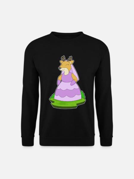 Deer Bridal Veil Wedding - Unisex Sweatshirt - black