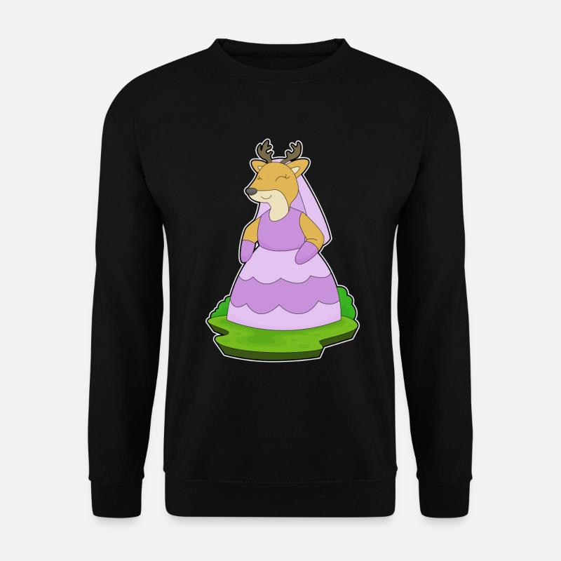 Deer Bridal Veil Wedding - Unisex Sweatshirt - black