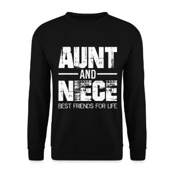 tante et nièce meilleures amies pour la vie - Sweat-shirt Unisexe - noir - Devant - Alina (178cm) & Michal (187cm)