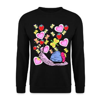 Escargots escargots rétro Vintage Kids - Sweat-shirt Unisexe - noir - Devant - Alina (178cm) & Michal (187cm)
