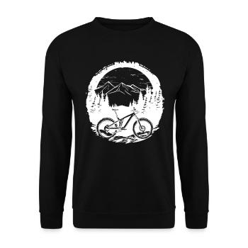 Mountain Biking Sketch - Unisex Sweatshirt - black - Front - Alina (178cm) & Michal (187cm)