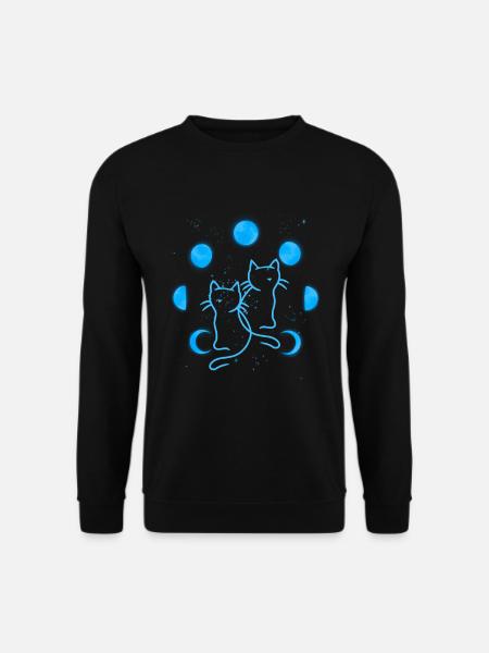 Chat Chats Lune Phases de Lune - Sweat-shirt Unisexe - noir