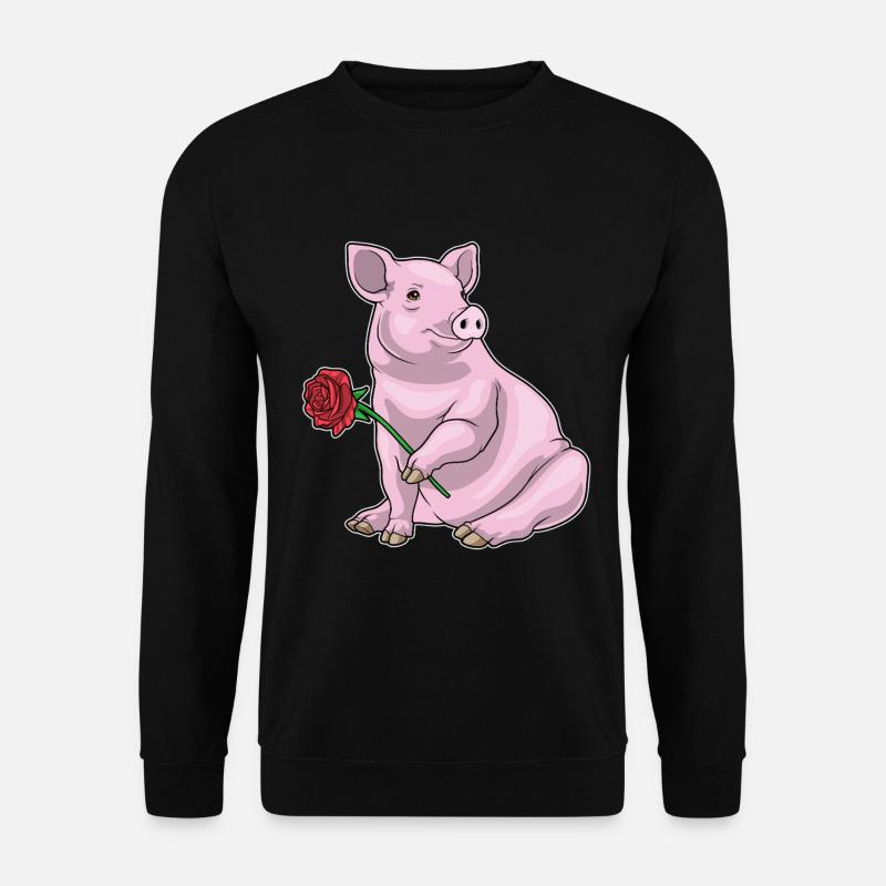 Pig Rose - Unisex Sweatshirt - black