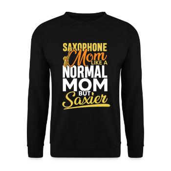 Saxophone mom like a normal mom - Unisex Pullover - Schwarz - Vorne - Alina (178cm) & Michal (187cm)