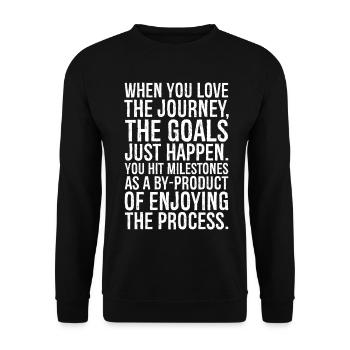 quand on aime le voyage, les objectifs se réalisent tout seul - Sweat-shirt Unisexe - noir - Devant - Alina (178cm) & Michal (187cm)