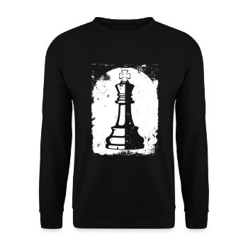 Chess Pieces Drawing - Unisex Sweatshirt - black - Front - Alina (178cm) & Michal (187cm)