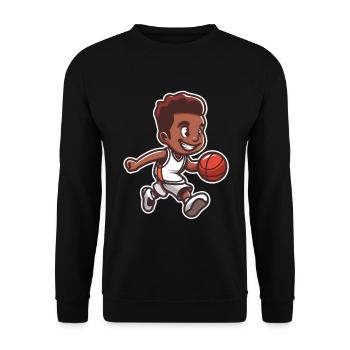 Kleiner Basketballer - Unisex Pullover - Schwarz - Vorne - Alina (178cm) & Michal (187cm)
