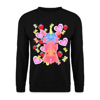 Unicorn Retro Unicorns Kids Child Baby Hearts - Unisex Sweatshirt - black - Front - Alina (178cm) & Michal (187cm)