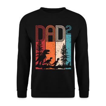 Tyrannosaurus Rex Dad High 2 Gift Daddy's Dino - Unisex Sweatshirt - black - Front - Alina (178cm) & Michal (187cm)