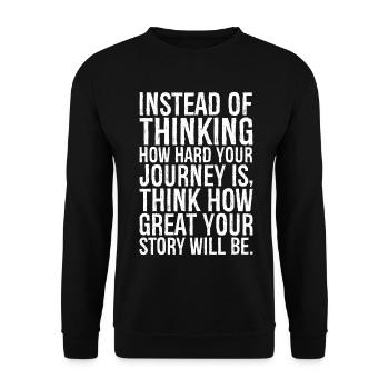 au lieu de penser à la difficulté de votre voyage - Sweat-shirt Unisexe - noir - Devant - Alina (178cm) & Michal (187cm)