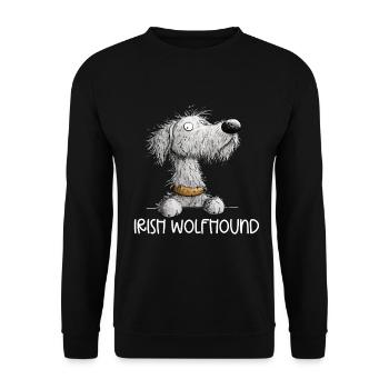 Irish Wolfhound Cartoon Dog Dog Breed - Unisex Sweatshirt - black - Front - Alina (178cm) & Michal (187cm)