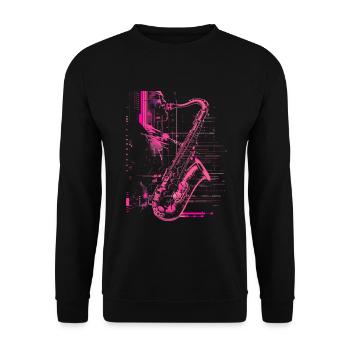 Croquis de saxophoniste - Sweat-shirt Unisexe - noir - Devant - Alina (178cm) & Michal (187cm)