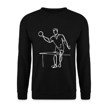 Croquis du joueur de ping-pong - Sweat-shirt Unisexe - noir - Devant - Alina (178cm) & Michal (187cm)