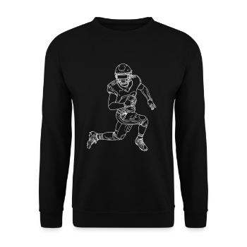 American Footballer Line Art - Unisex Sweatshirt - black - Front - Alina (178cm) & Michal (187cm)