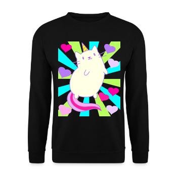 Licorne Licornes Chat Chat Rétro Enfants - Sweat-shirt Unisexe - noir - Devant - Alina (178cm) & Michal (187cm)