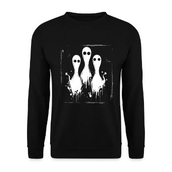 Bowling Pins Halloween - Unisex Pullover - Schwarz - Vorne - Alina (178cm) & Michal (187cm)