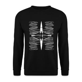 Rowing Drawing - Unisex Sweatshirt - black - Front - Alina (178cm) & Michal (187cm)