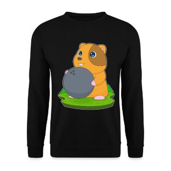 Hamster Bowling Bowling Ball - Unisex Sweatshirt - black - Front - Alina (178cm) & Michal (187cm)