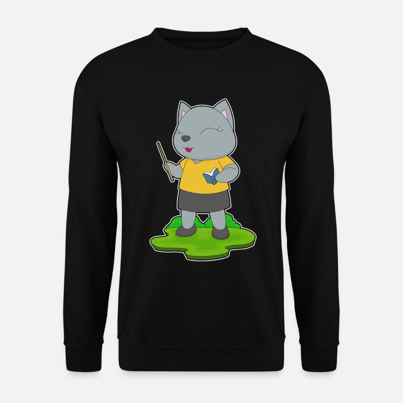 Cat Teacher Book - Unisex Sweatshirt - black