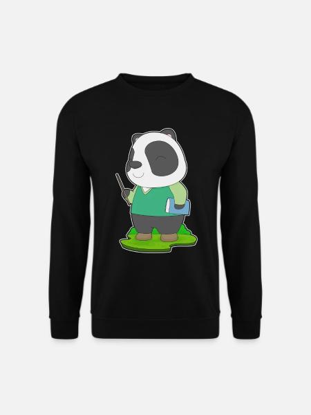 Panda Teacher Book School - Unisex Sweatshirt - black