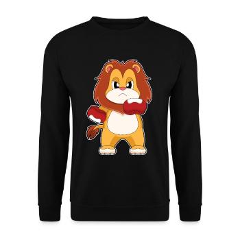 Lion Boxer Boxing Gloves Boxing - Unisex Sweatshirt - black - Front - Alina (178cm) & Michal (187cm)