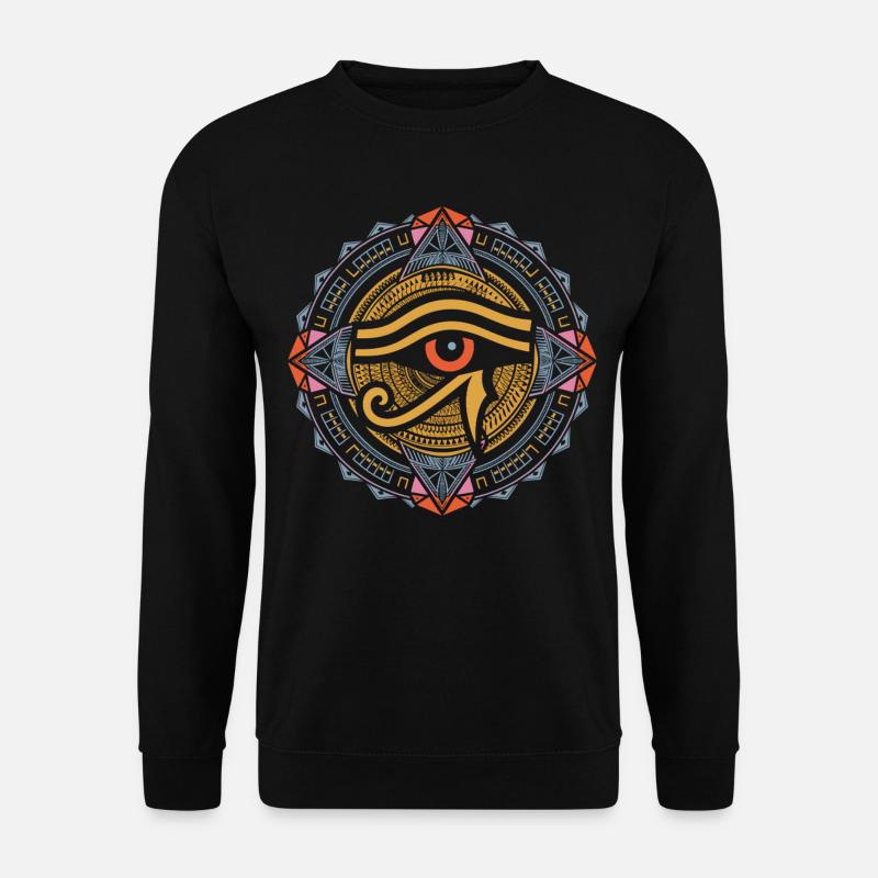 Mandala de l’Oeil de Râ | Art égyptien psychédélique - Sweat-shirt Unisexe - noir