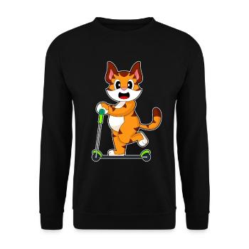 Tiger Scooter - Unisex Sweatshirt - black - Front - Alina (178cm) & Michal (187cm)