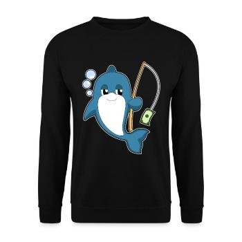 Canne à pêche Dolphin Pêcheur Canne à pêche - Sweat-shirt Unisexe - noir - Devant - Alina (178cm) & Michal (187cm)