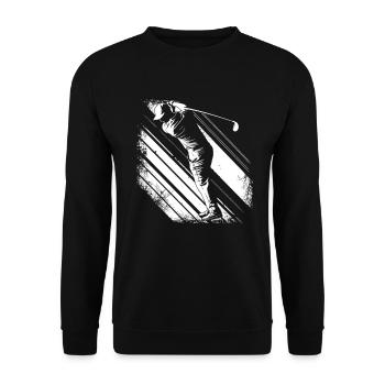 Golfer Grafik - Unisex Pullover - Schwarz - Vorne - Alina (178cm) & Michal (187cm)
