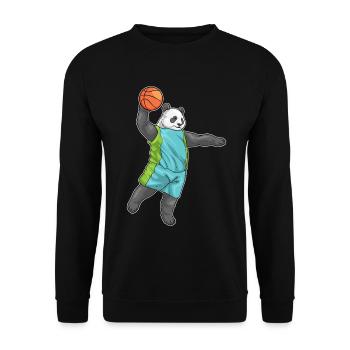 Panda Basketteur Basketteur - Sweat-shirt Unisexe - noir - Devant - Alina (178cm) & Michal (187cm)